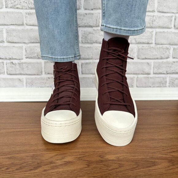 Converse Chuck Taylor Lift Platform Hi Suede Fleece Lining 8.5 Wmn Shoes A06783C - Picture 5 of 11